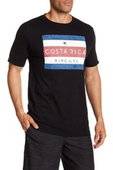 Rip Curl Men’s S Tee T-Shirt Short Sleeve Black Costa Rica Heather 100% Cotton