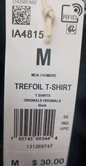 Adidas Trefoil T-Shirt IA4815 Black/White Men’s Size Medium