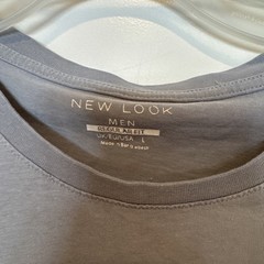New Look Mens Gray Crew Neck Short Sleeve T-Shirt Size Large after Wash = Medium