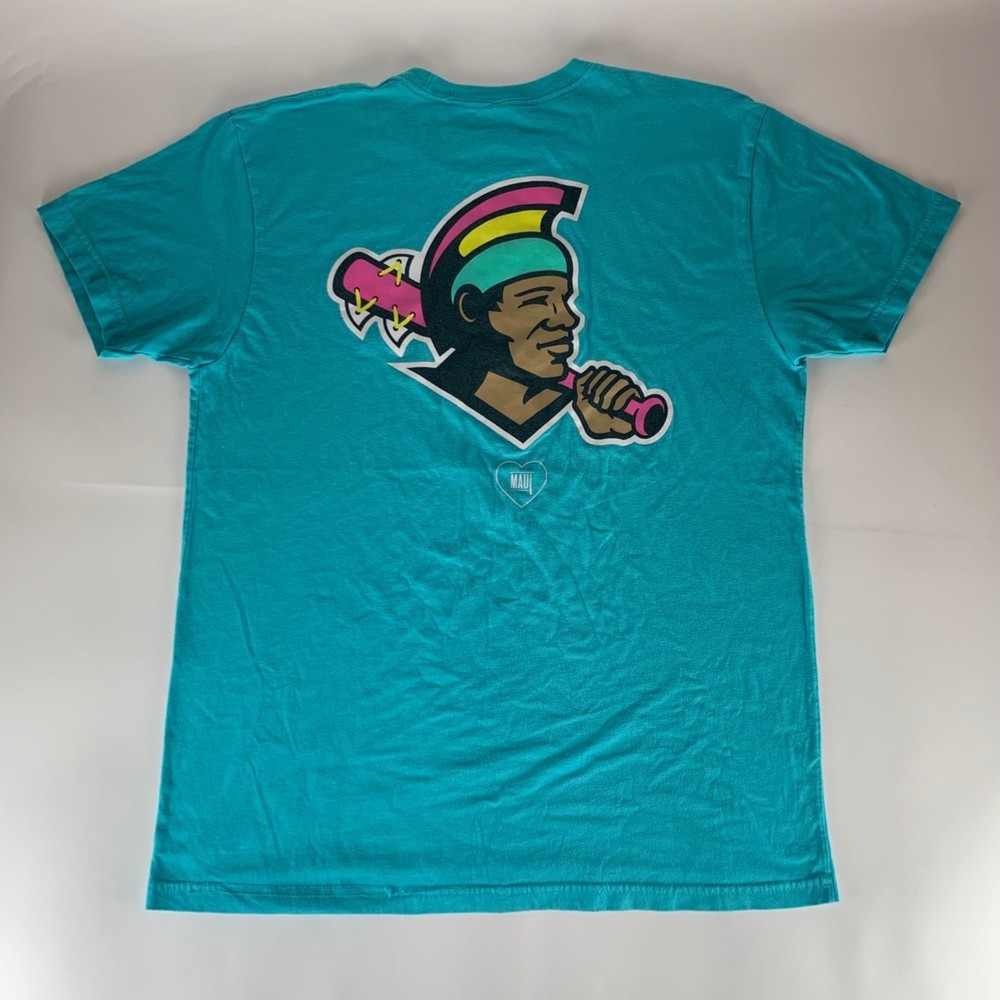 Baseballism Maui Turquoise Short Sleeve Crewneck Shirt Mens Large READ