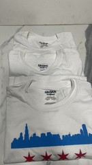 Flag Of Chicago Skyline Short Sleeve T-shirt 100% Cotton Red White Blue 3 pieces
