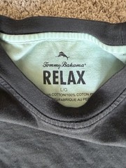 Tommy Bahama Relax Men’s Pima Cotton Pocket Marlin Logo Tee L Lot 2 Gray/Black