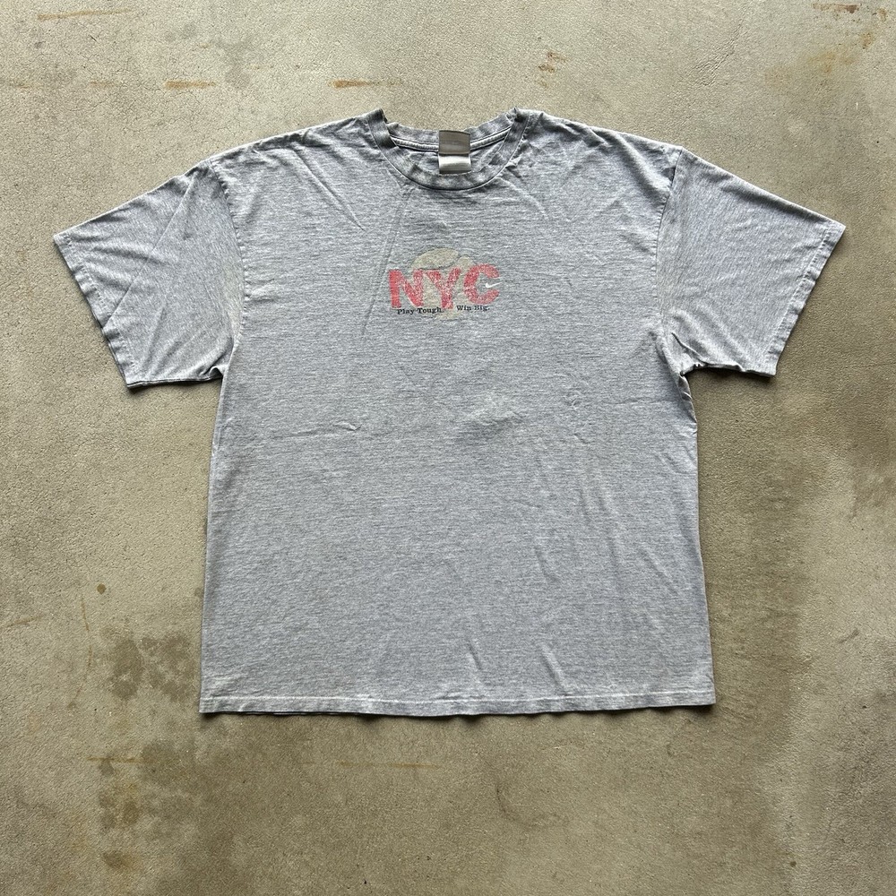 Vintage Nike NYC Shirt Size XL Gray Flushing Meadows 2003 Tennis Sports Swoosh