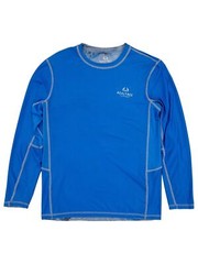 Realtree Wav3 Mens Gray Blue Reversible Long Sleeve Performance Fishing Shirt