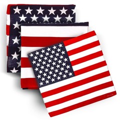 3 Pieces American Flag Bandana USA Flag Pattern Headband Kerchief Unisex Cowb…
