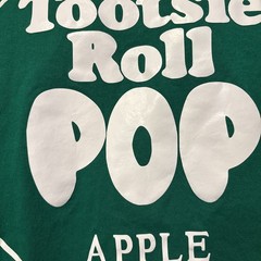 Vintage Tootsie Roll Pop Apple Green & White Shirt Size XL Mens