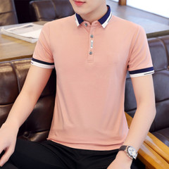 BROWON 2023 New Arrival Summer T-shirt Men Short Sleeve Slim Turn-down Collar
