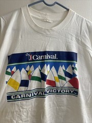 Men’s Vintage 90’s Carnival Cruise Ship T Shirt “VICTORY” Mens 2XL FREE SHIP