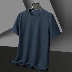 Men’s Waffle Knit T-Shirt Breathable Summer O-Neck Casual Short Sleeve Tee