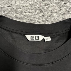 Uniqlo AIRism Shirt Adult Large Black Short Sleeve Dark Wash Activewear Outdoor