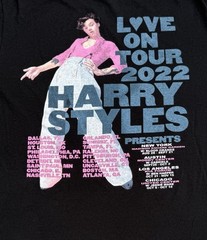 Harry Styles Love On Tour 2022 Concert Tee Shirt Large Black Pink Double Sided