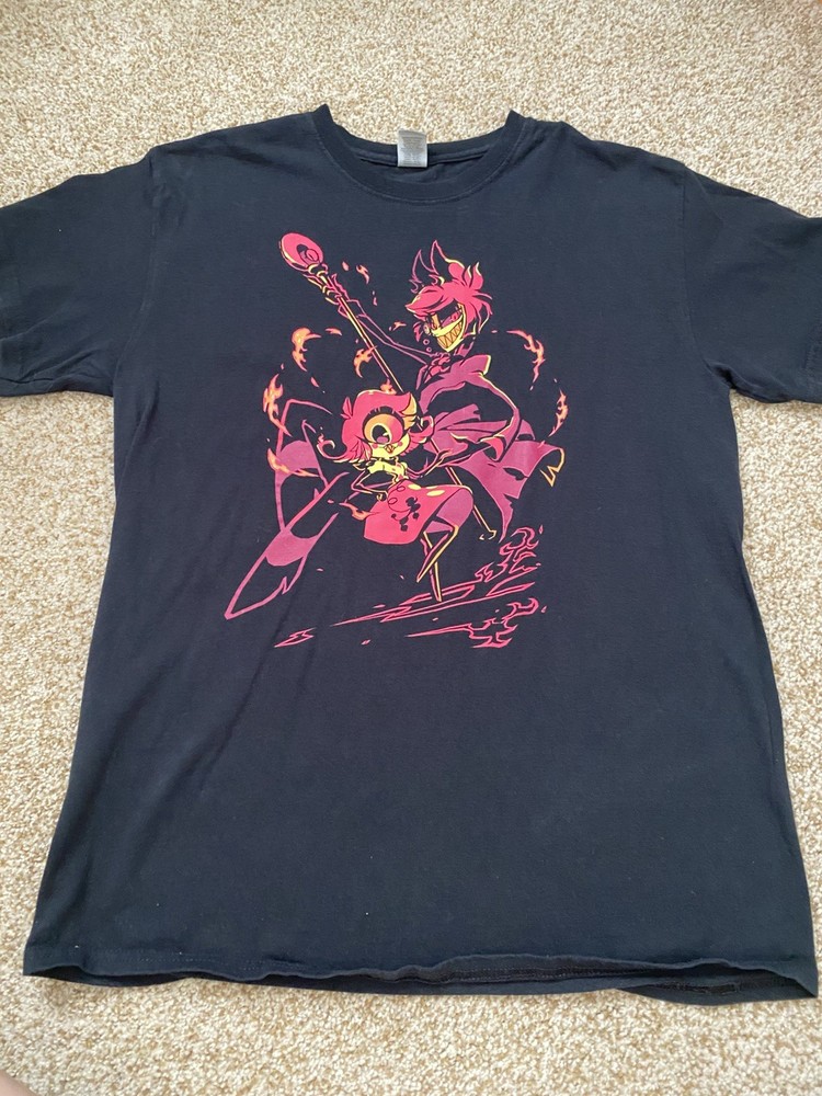 Hazbin Hotel Nifty + Alastor Sharkrobot Rare Shirt Size Medium Men’s Unisex