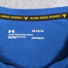Under Armour Project Rock Shirt Mens Large L Blue Ombre Brahma Bull Graphic Tee