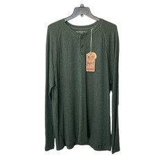 Faherty Cloud Cotton Long Sleeve Henley Shirt Mens XXL Deep Fern Heather NWT