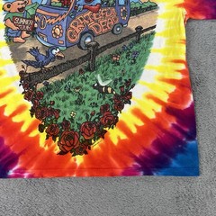 GRATEFUL DEAD Summer Tour Concert Liquid Blue Tie Die Graphic Tshirt Tee Small