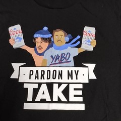 District Pardon My Take Podcast Graphic Print Black Men’s T-Shirt L Cotton A5