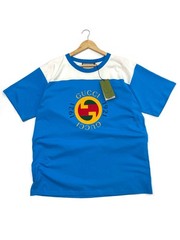 Gucci T-Shirt Men’s Oversized Blue 1921 Logo Print Cotton Jersey NWT, Size L