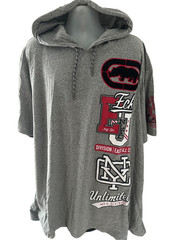 Ecko Unltd. Grey Marled S/S Logo Divison/East All City Tee W Hood Size 4XL