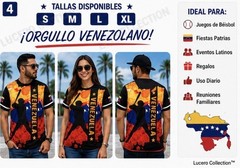 PLAYERA VENEZUELA DE CUELLO REDONDO ESTAMPADO EN 3D UNISEX MANGA CORTA