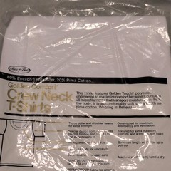 VINTAGE VTG SEARS GOLDEN COMFORT PLAIN WHITE T SHIRT Sz Small 34/36 Cotton Poly