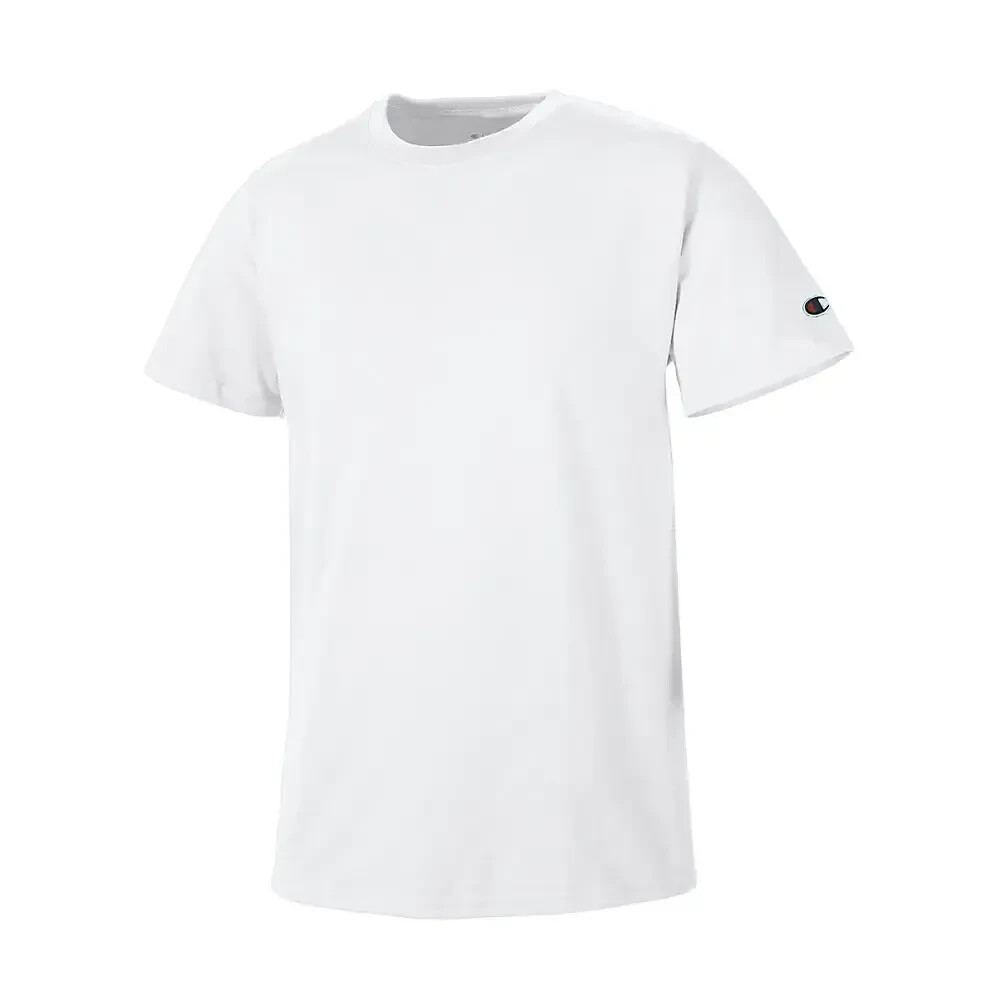 White Champion Adult Short Sleeve Stylish T-Shirt Casual Plain T525C Size S-3XL