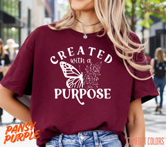 Unisex Created With A Purpose T-Shirt, Men T shirt,Women T shirt Gift Christian