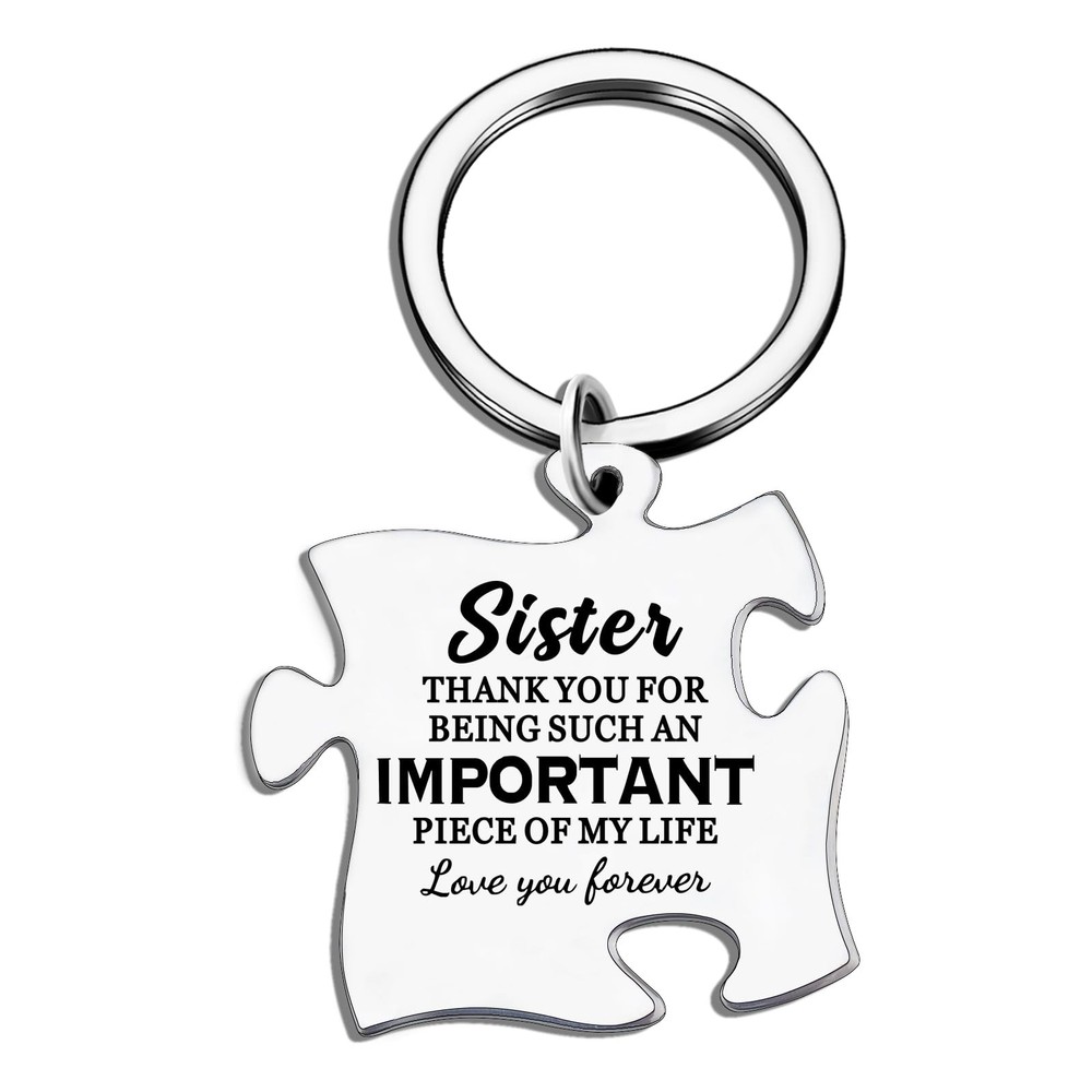 Important Piece Keychain Thank You Gift for Grandma Grandpa Sister