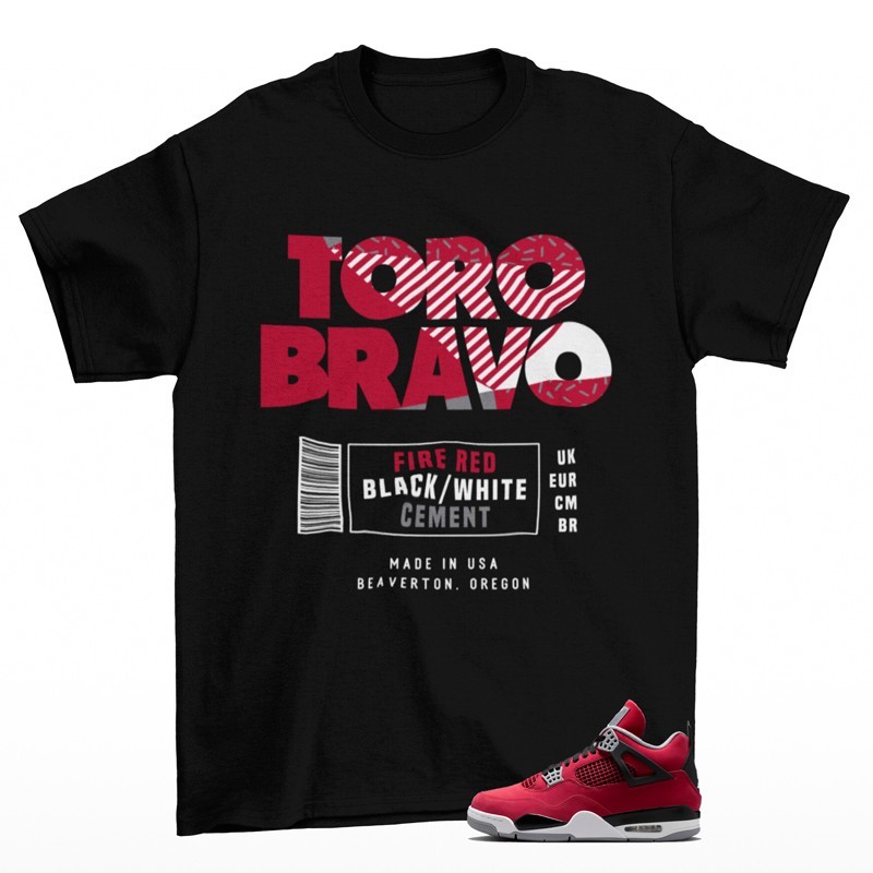 Sneaker Label Shirt Black to Match Jordan 4 Toro FQ8138-600