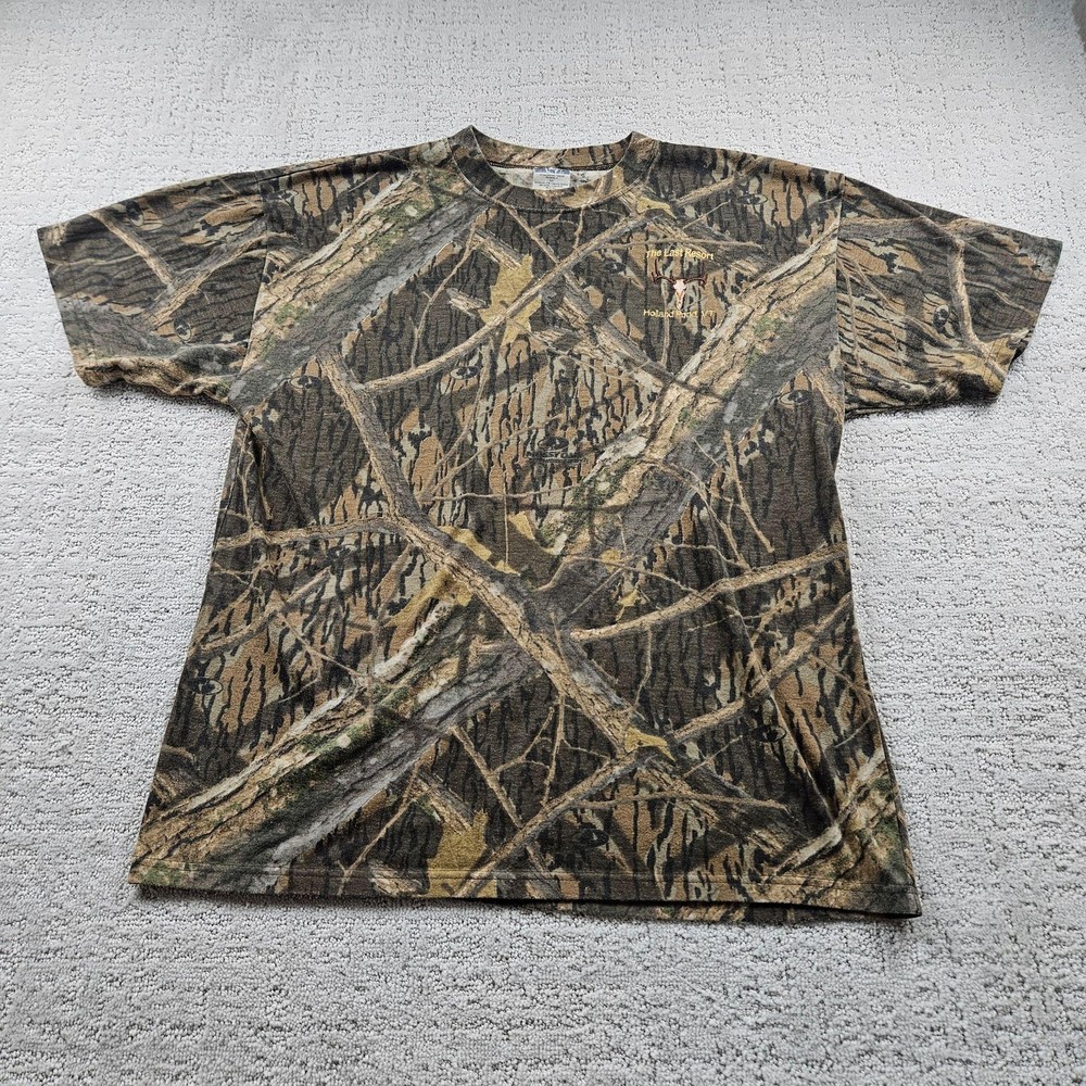 Shadow Branch Shirt Mens XL Brown Camouflage Hunting Embroidered Logo Relaxed