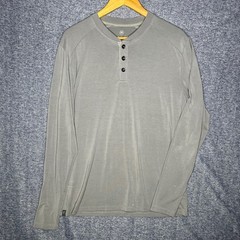 Free Fly Men Bamboo Henley Shirt Bundle Long Sleeve Gray Charcoal Size Medium