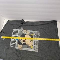 Tee Luv Mens Dark Grey Popeye/Brutus Warning Beat you up steal your GF T-shirt L
