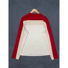 Prada Sport Color block Long Sleeve Red Tab Fleece Nylon Sweatshirt Pullover S