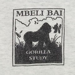 Vintage Y2K MBELI BAI Congo Gorilla Shirt Mens L Gray Pocket Single-Stitch