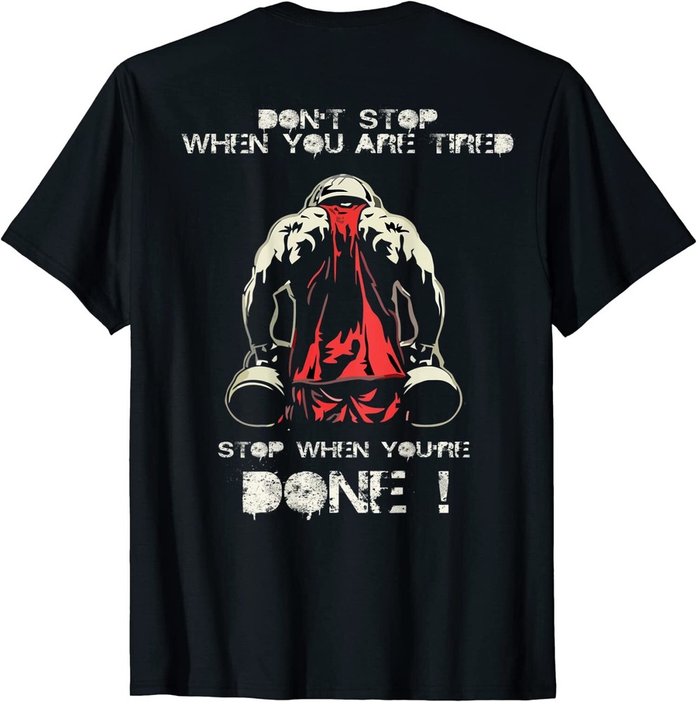 NEW LIMITED Gym Quotes Back Fitness Bodybuilding Squat Tees T-Shirt