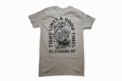 U.S. Fishing Co. Mens Tight Lines & Good Times Beige Shirt New S, M, XL