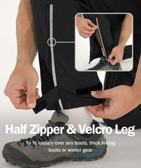 Men’s Golf Rain Pants Hiking Pants for Men Waterproof Breathable Mesh with Wa…