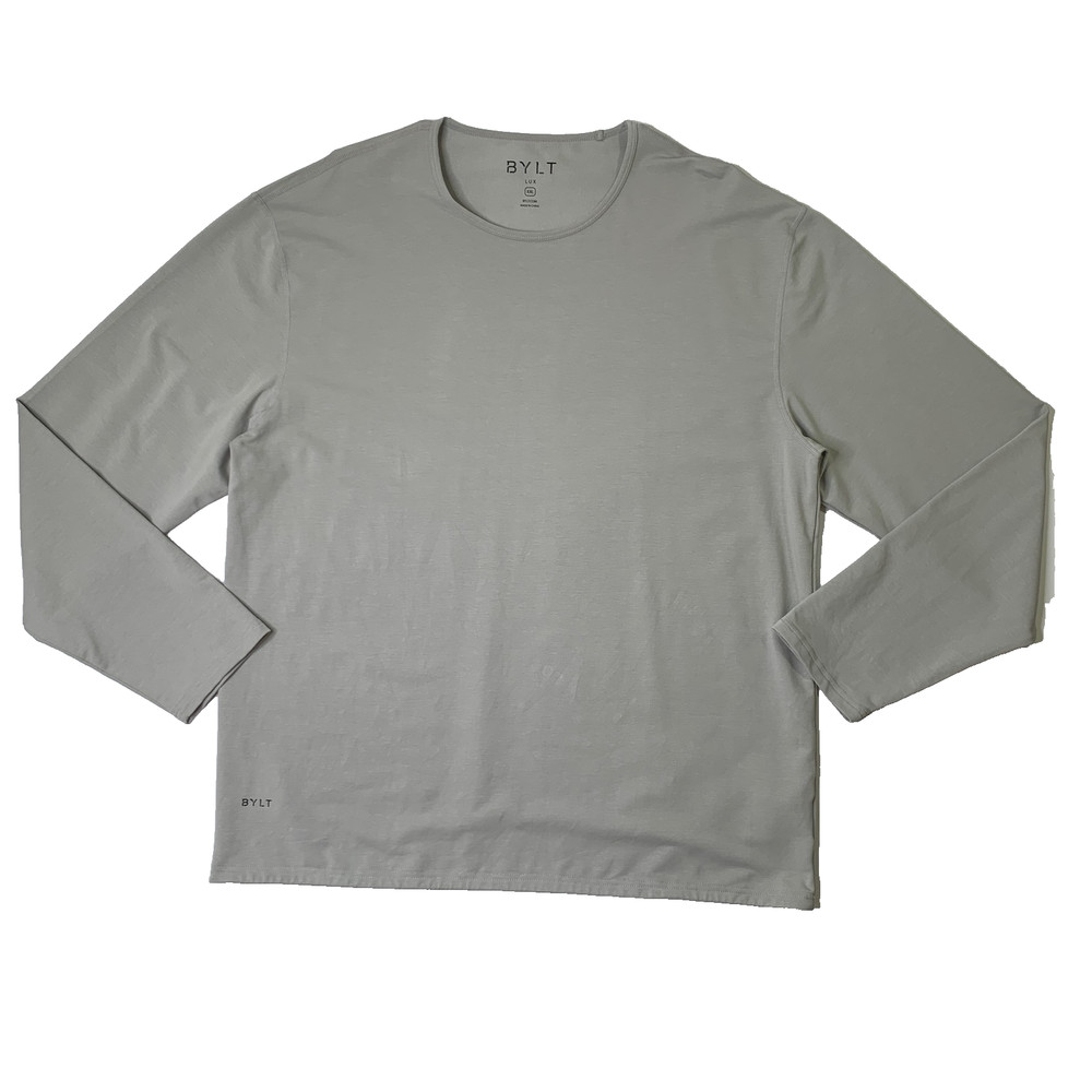 BYLT Shirt Mens XXL Grey Lux Classic Fit Long Sleeve 4 Way Stretch Straight Hem