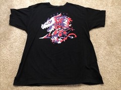 Tultex Men’s Large Dragon Knight Screen Printed Graphic T-shirt Black
