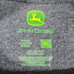 John Deere T-Shirt Mens XL Charcoal Gray Farm Equipment Combine Graphic Tee NEW