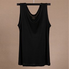Men’s 100% Silk Tank Tops Crew Collar Sleeveless T-Shirt Knitted Undershirt Tops