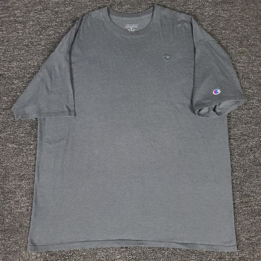 Champion Shirt Mens 3XL Gray Active Gym Running Embroidered Logo Crew Neck Tee