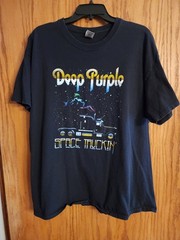 Vintage Deep Purple Shirt Men’s XL Black Classic Rock Band Space