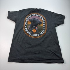 Columbia Shirt Mens Large Gray Crew Neck Dog Outdoors Graphic Casual