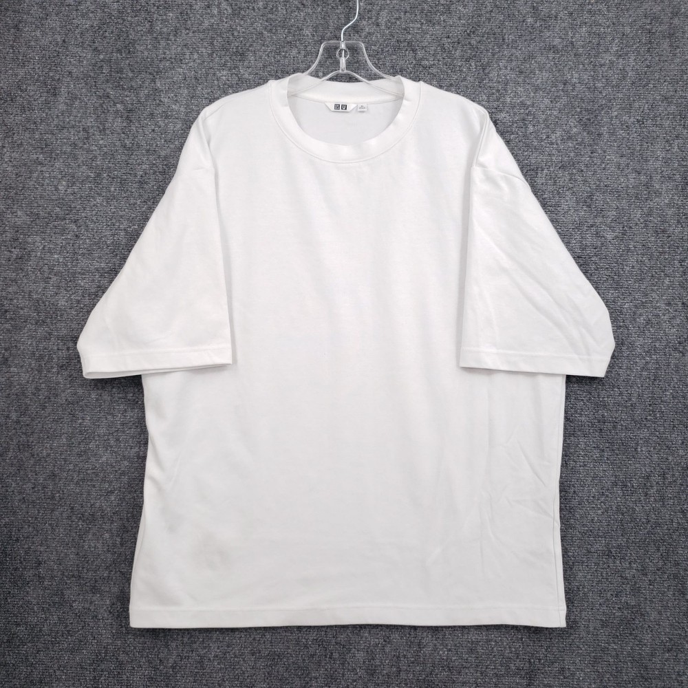 Uniqlo U T Shirt Mens XL Extra Large White Pullover Crew Neck Airism Recycled