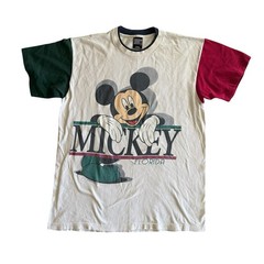 VTG 90’s Mickey Mouse T-Shirt Sz Medium Colorblock Front And Back Print