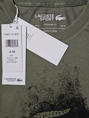 Lacoste Men’s Regular Fit Green Ultra Dry Clay Court Graphic T-shirt Size Medium
