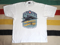 VTG 90s Fruit Loom USAF Air Force Museum B12 Ohio White Tee T-Shirt Mens XL
