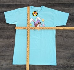 Buc-ee’s 2026 Easter Bunny Graphic Double Sided T-Shirt Light Blue Size M NWT