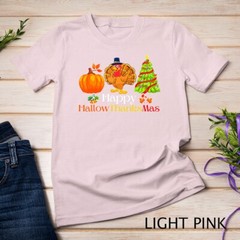 Holiday Happy HallowThanksMas Christmas Halloween Family Unisex T-shirt