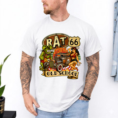 Rat Fink Pinup Girl Hot Rod Old School Highway 66 Retro USA T-Shirt